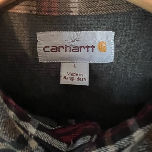Carhartt Plaid thermal Lined Flannel Large - Picture 4 of 4